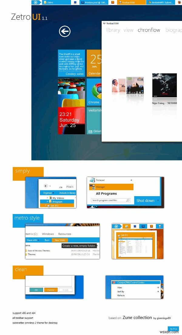 Windows 7をWindows 8風のMetro UIに変える4つのテーマ&アプリ