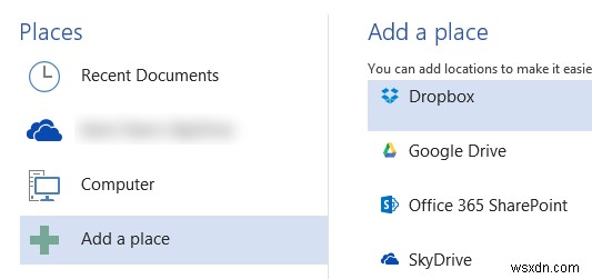DropboxとGoogleドライブをMicrosoft Office 2013に追加する方法