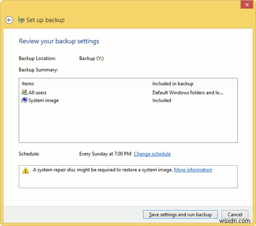 Windows 8でWindowsバックアップを設定し、ファイルとフォルダを安全に保存する方法