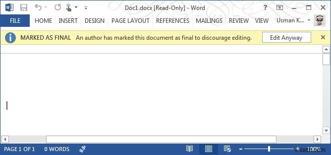 Microsoft Word 2013で文書を保護する3つの方法