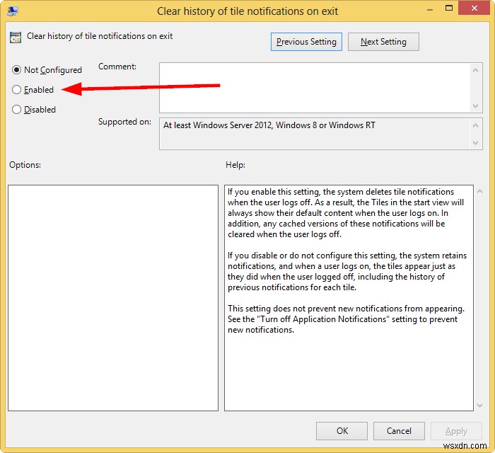 Windows 8でログオフ時にアプリ通知を自動的にクリアする方法