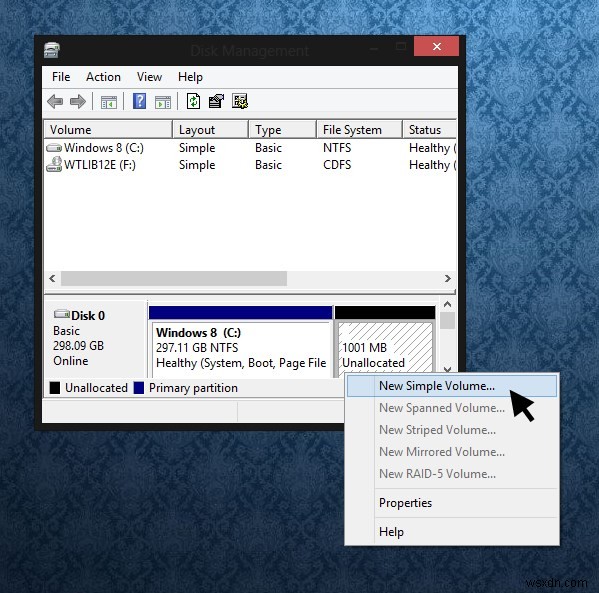 Windows 8でハードディスクをパーティション分割する方法