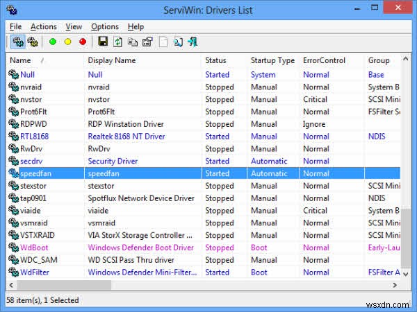 Windowsのドライバーとサービスを簡単に管理できる無料ツール「ServiWin」の使い方