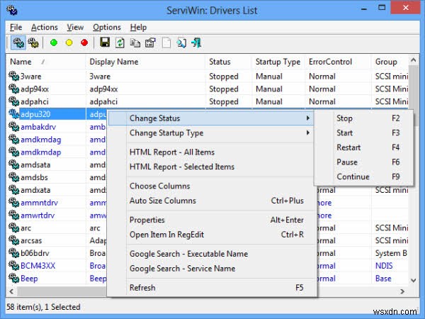 Windowsのドライバーとサービスを簡単に管理できる無料ツール「ServiWin」の使い方