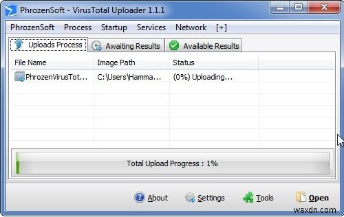 デスクトップから直接ファイルをウイルススキャンできる「Phrozensoft VirusTotal Uploader」