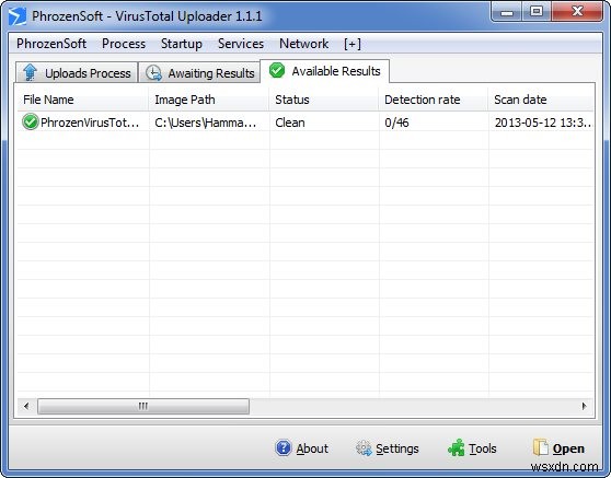 デスクトップから直接ファイルをウイルススキャンできる「Phrozensoft VirusTotal Uploader」
