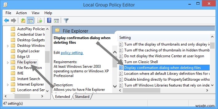 Windows 8でファイル削除時の確認ダイアログを表示させる方法