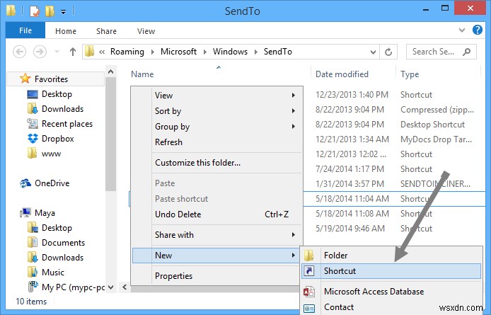 Windowsの右クリック「送る」メニューにOneDriveを追加する方法