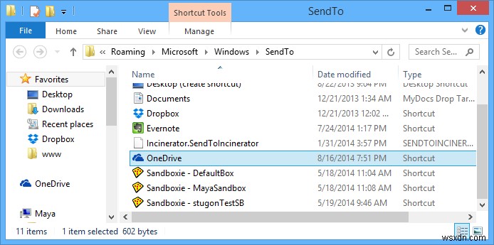 Windowsの右クリック「送る」メニューにOneDriveを追加する方法