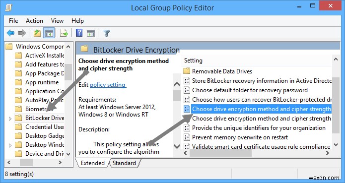 Windows 8でBitLockerの暗号化方式をAES 256ビットに変更する方法