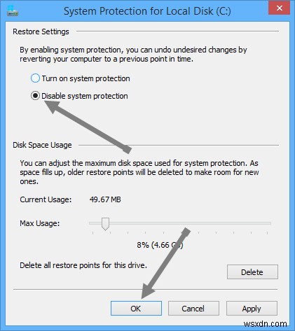 Windows 8/8.1でシステムの復元を有効化・設定・無効化する方法