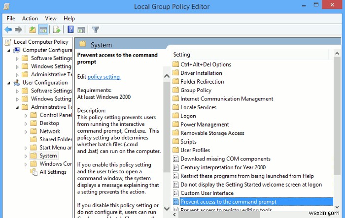 Windowsでコマンドプロンプトを無効にする2つの方法(グループポリシー・レジストリ)