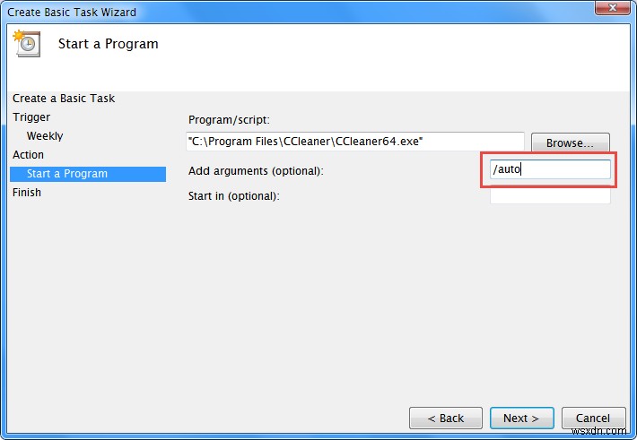 WindowsタスクスケジューラでCCleanerを自動実行する設定方法
