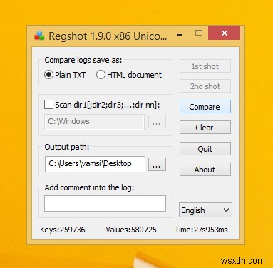 Regshotを使ってWindowsレジストリの変更を簡単に監視・追跡する方法