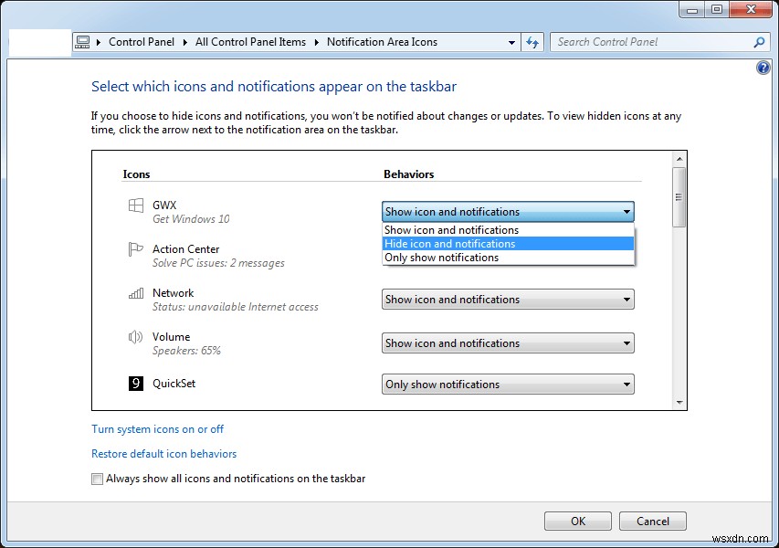 Windowsのタスクバーから「Get Windows 10」アイコンを削除する3つの方法
