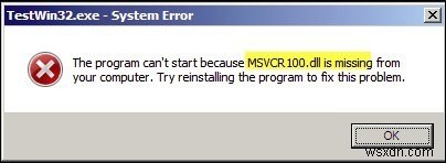 「MSVCR100.dllが見つかりません」エラーの解決方法を徹底解説