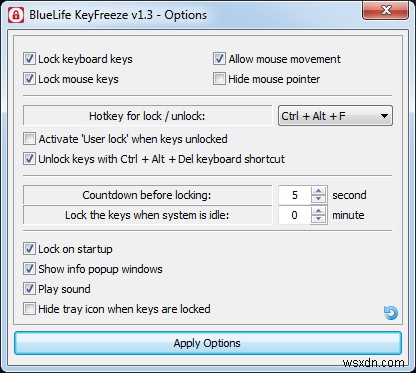 KeyFreeze – 画面はそのまま、キーボードとマウスだけをロックできるシンプルなWindowsアプリ