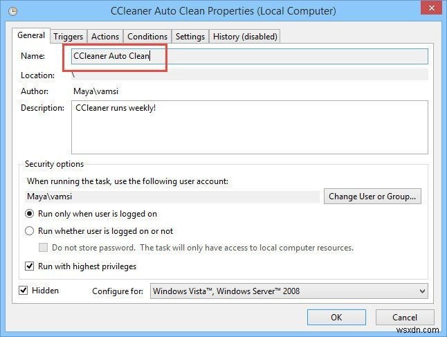 【Windows】タスクスケジューラで作成済みタスクの名前を変更する方法