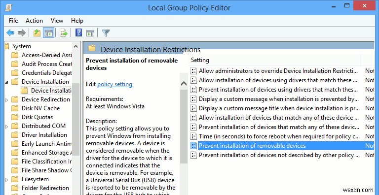 【Windows】グループポリシーでリムーバブルデバイスのインストールを禁止する方法