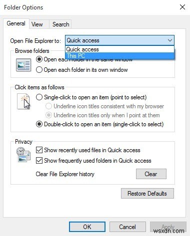 Windows 10のエクスプローラーからクイックアクセスを削除・カスタマイズする方法