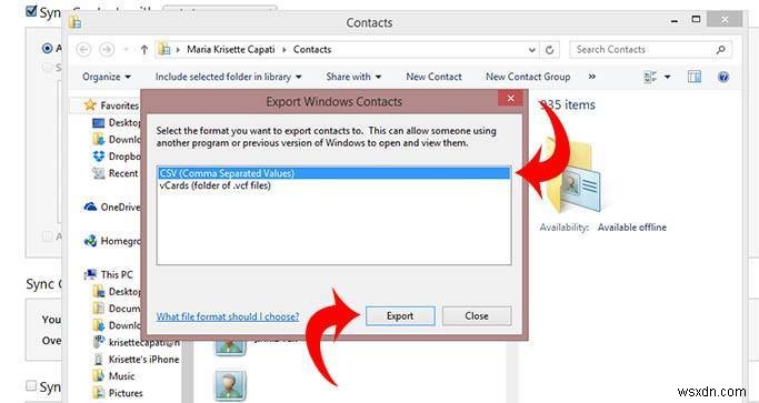 Windows 8でiPhoneの連絡先をCSVファイルにエクスポートする方法【手順解説】