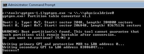 BIOS(非UEFI)環境でGPTディスクからWindows 7/10を起動する方法