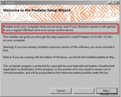 USBフラッシュドライブと「Predator」でパソコンをロックする方法