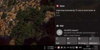 Windows 10でアクションセンターのアプリアイコン表示を有効・無効にする方法