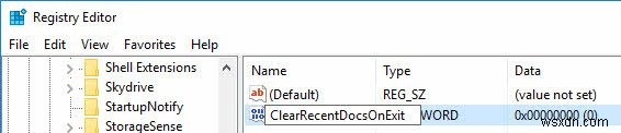 Windows 10のシャットダウン時に最近のドキュメントのジャンプリストを自動的にクリアする方法