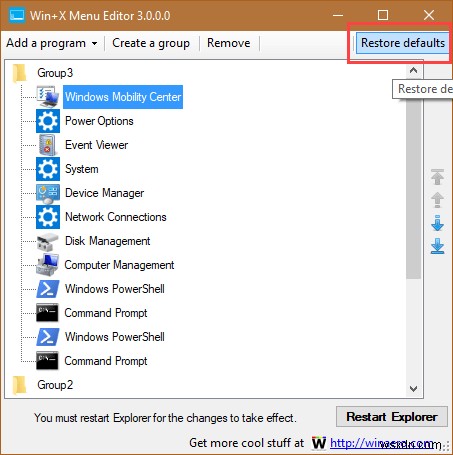 Windows 10の「Win + X」メニュー(パワーユーザーメニュー)にコントロールパネルを追加する方法