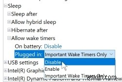 Windows 10でウェイクタイマーを完全に無効化する方法