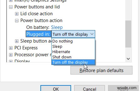 Windows 10で電源ボタンを押してディスプレイをオフにする設定方法