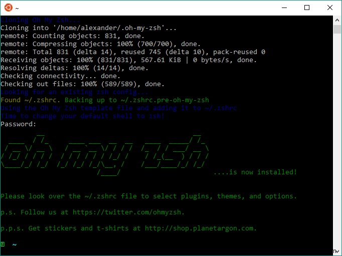 Windows 10にzshとOh My Zshをインストールする完全ガイド