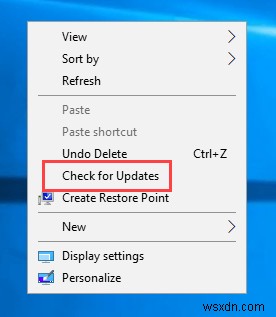 Windowsの右クリックメニューに「更新プログラムの確認」をワンクリックで実行できるようにする方法