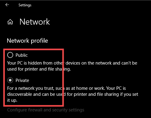 Windowsでネットワークを「パブリック」から「プライベート」に変更する方法