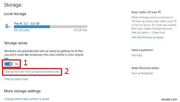 Windows 10の「ストレージ センサー」でディスク容量を解放する方法