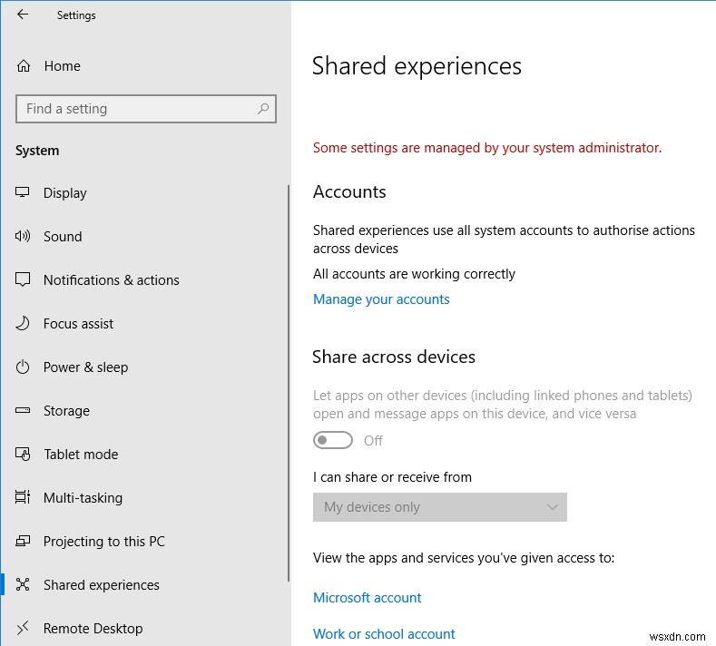Windows 10で共有エクスペリエンス機能を無効にする3つの方法