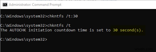 WindowsでChkdskのカウントダウン時間を変更する方法