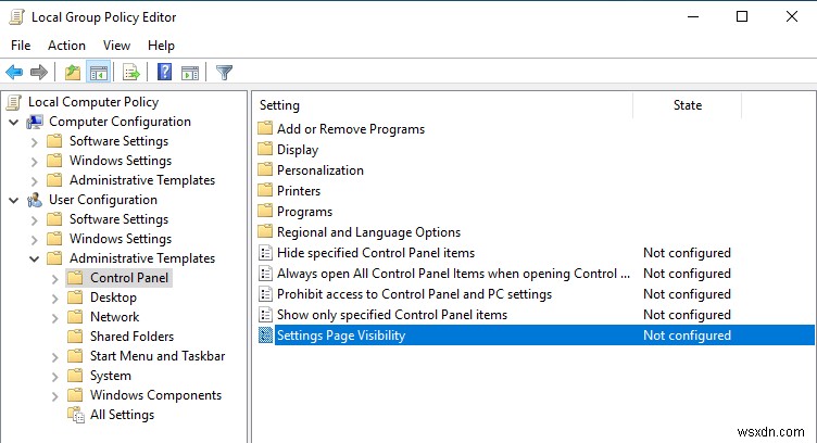Windows 10の設定アプリで特定のページを非表示にする方法