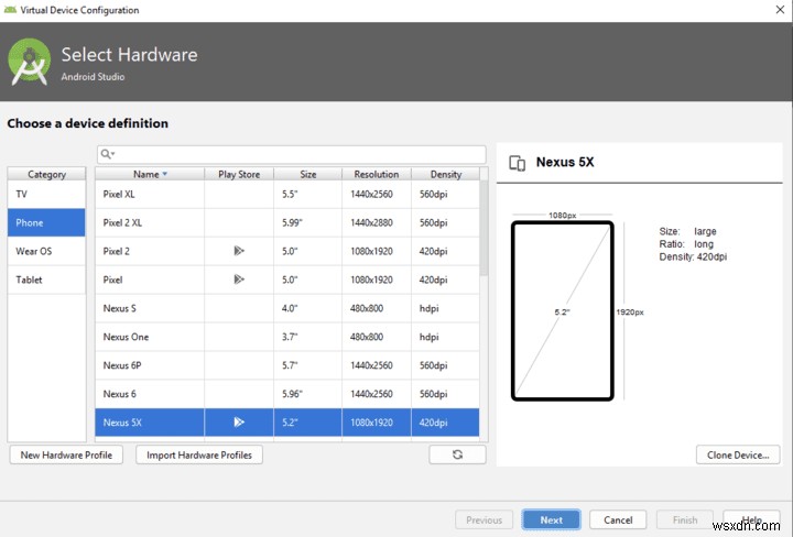 Android StudioでAndroid 9(Pie)仮想デバイスをセットアップして実行する方法