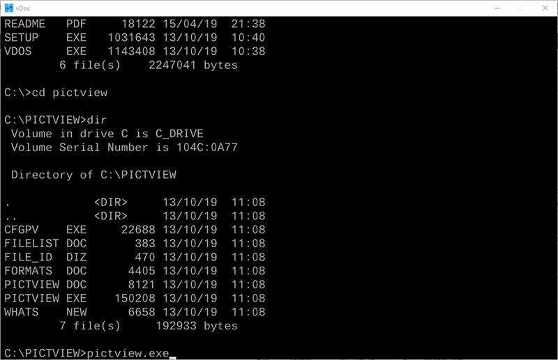 vDosを使ってWindows 10で古いDOSプログラムを実行する方法