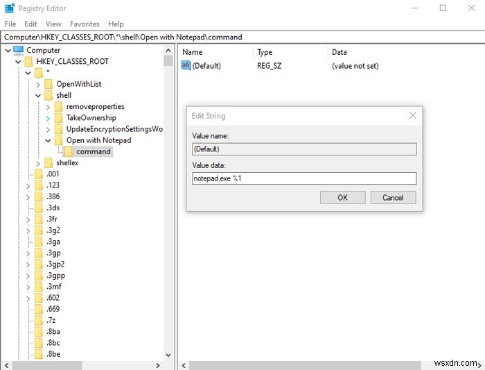 Windows 10の右クリックメニューに「メモ帳で開く」を追加する方法【レジストリ編集】