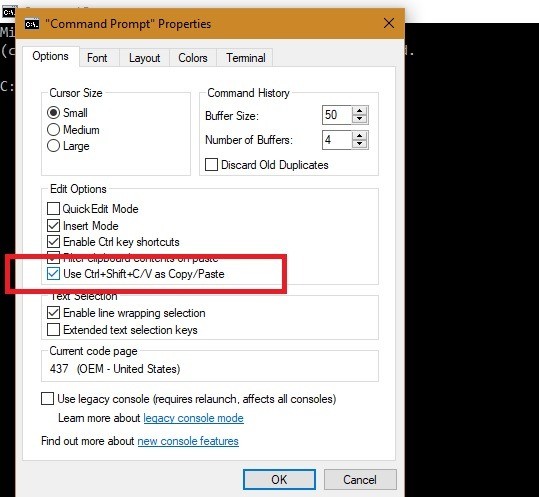 Windows 10のコマンドプロンプトでコピー＆ペーストを有効にする方法