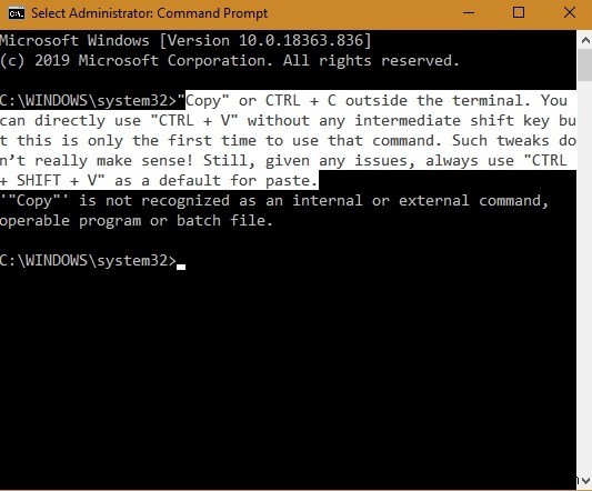 Windows 10のコマンドプロンプトでコピー＆ペーストを有効にする方法