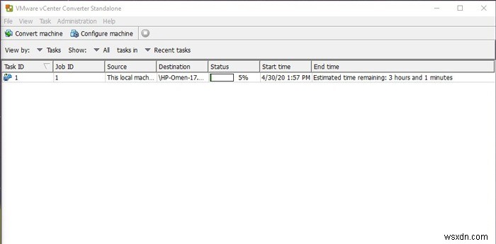 既存のWindows 10 PCから仮想マシンを作成する方法