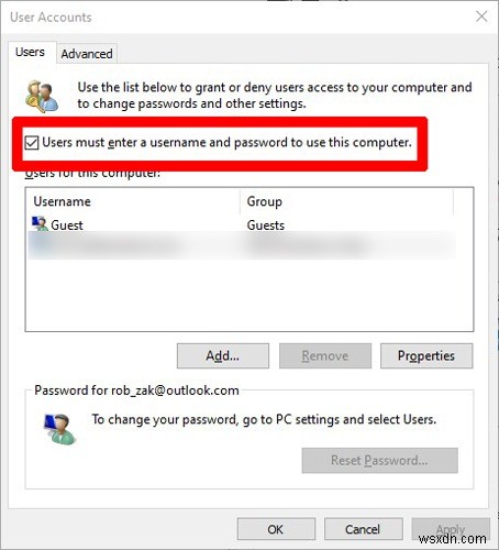 Windows 10のログイン画面をスキップして自動ログインする方法