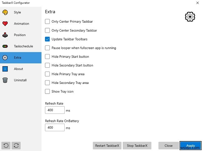 TaskbarXでWindows 10のタスクバーを自由にカスタマイズする方法