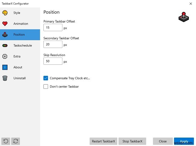 TaskbarXでWindows 10のタスクバーを自由にカスタマイズする方法