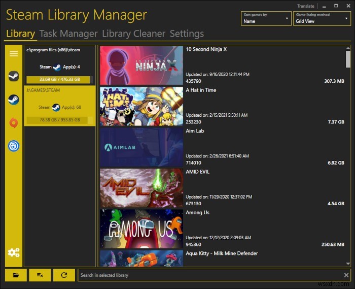 Steam Library Managerを使ってSteamゲームを別のドライブへ素早く移動する方法