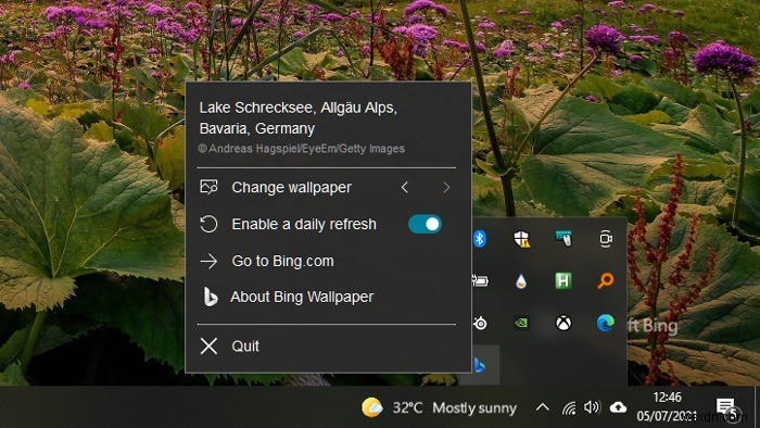 Windowsデスクトップの背景に毎日のBing壁紙を自動設定する方法